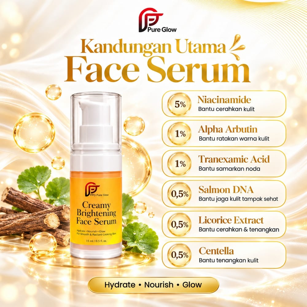 Kandungan utama Face Serum FPO Pure Glow